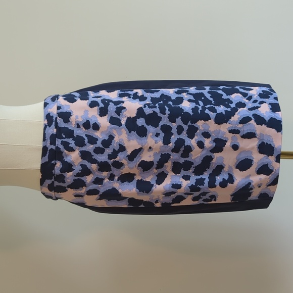 NWT Club Monaco size 8 navy skirt with purple and pink cheetah print - Picture 2 of 9